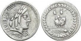 MN. FONTEIUS C.F. Denarius (85 BC). Rome.