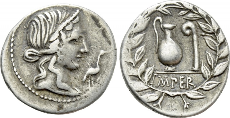 Q. CAECILIUS METELLUS PIUS. Denarius (81 BC). Rome. 

Obv: Diademed head of Pi...