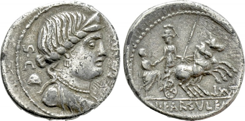 L. FARSULEIUS MENSOR. Denarius (76 BC). Rome. 

Obv: MENSOR / S C. 
Diademed ...