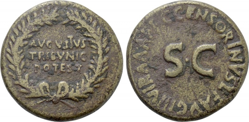 AUGUSTUS (27 BC-14 AD). Dupondius. Rome. C. Marcius Censorinus, moneyer. 

Obv...