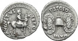 AUGUSTUS (27 BC-14 AD). Denarius. Rome. P. Licinius Stolo, moneyer.