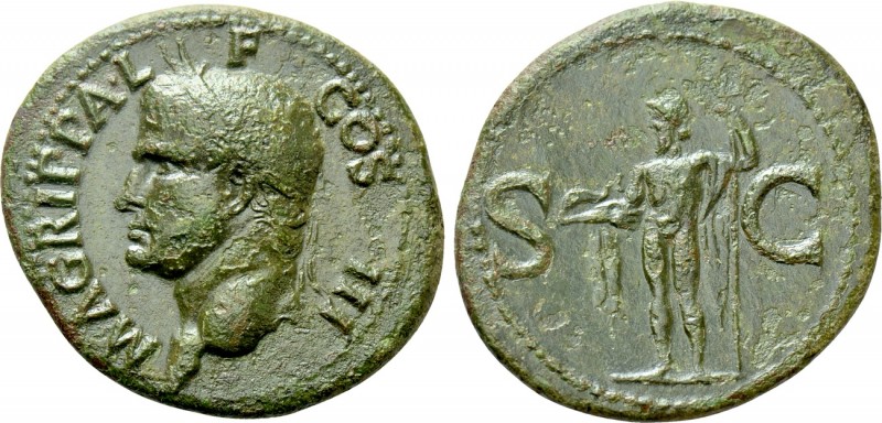 AGRIPPA (Died 12 BC). As. Rome. Struck under Caligula. 

Obv: M AGRIPPA L F CO...