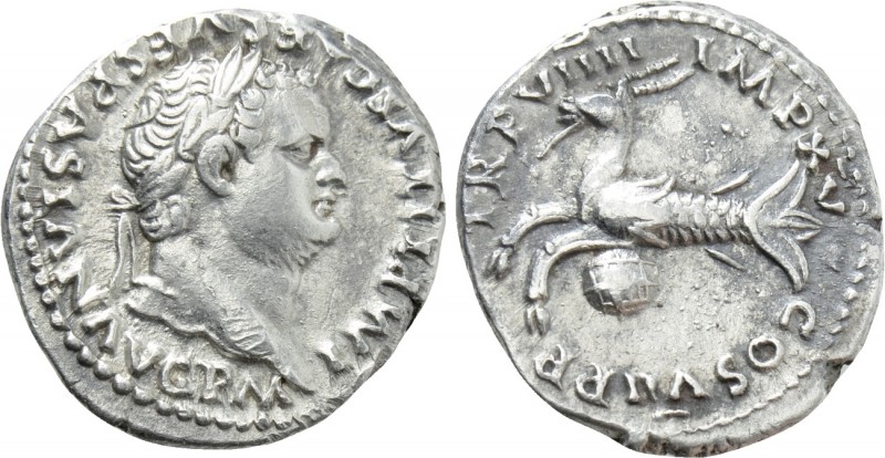 TITUS (79-81). Denarius. Rome. 

Obv: IMP TITVS CAES VESPASIAN AVG P M. 
Laur...