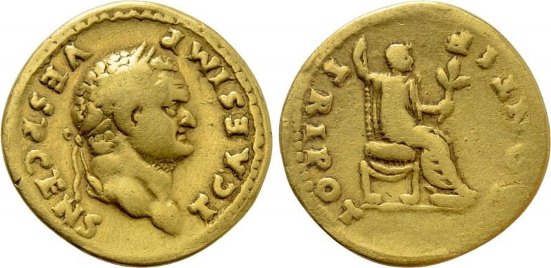 TITUS (Caesar, 69-79). GOLD Aureus. Rome.

Obv: T CAES IMP VESP CENS.
Laureat...