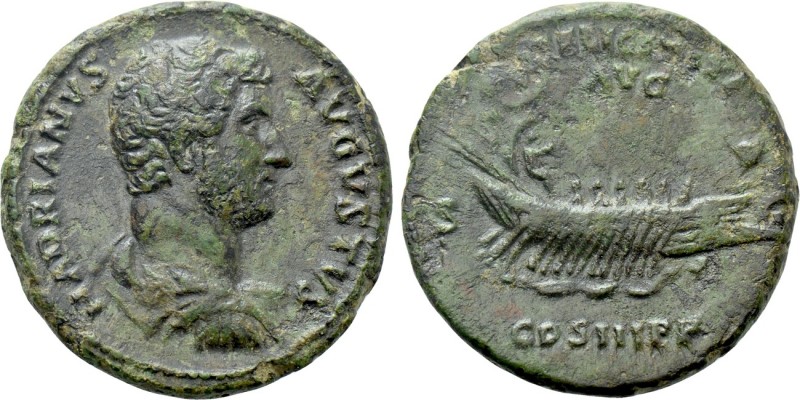 HADRIAN (117-138). As. Rome. 

Obv: HADRIANVS AVGVSTVS. 
Bareheaded, draped a...