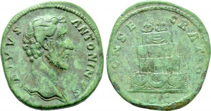 DIVUS ANTONINUS PIUS (Died 161). Sestertius. Rome. Struck under Marcus Aurelius....