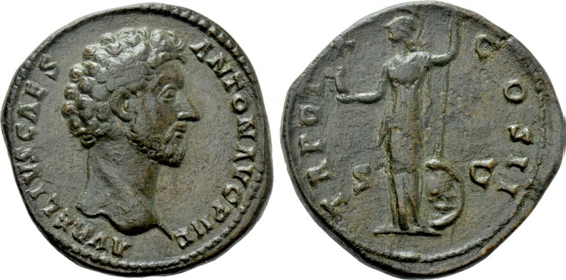 MARCUS AURELIUS (161-180). Sestertius. Rome. 

Obv: AVRELIVS CAES ANTON AVG PI...