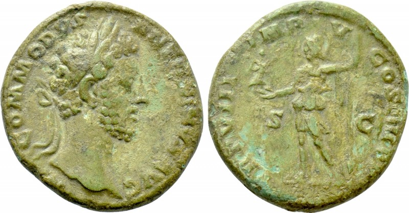 COMMODUS (177-192). As. Rome. 

Obv: COMMODVS ANTONINVS AVG. 
Laureate head r...