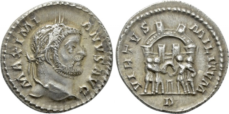 MAXIMIANUS HERCULIUS (286-305). Argenteus. Rome. 

Obv: MAXIMIANVS AVG. 
Laur...