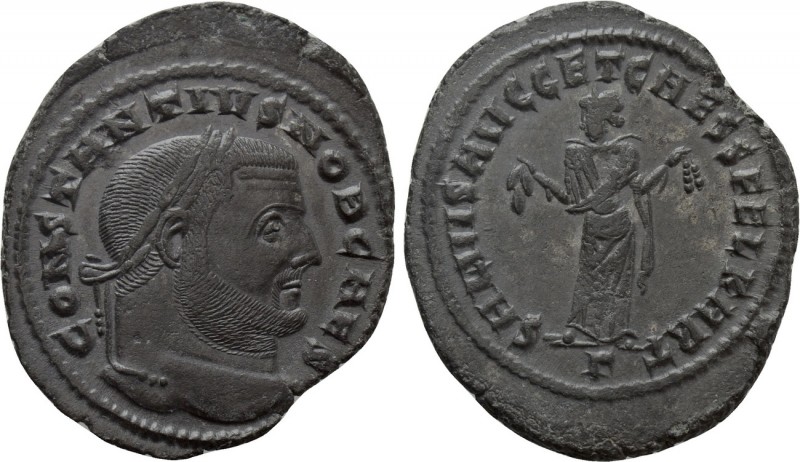 CONSTANTIUS I (Caesar, 293-305). Follis. Carthago. 

Obv: CONSTANTIVS NOB CAES...