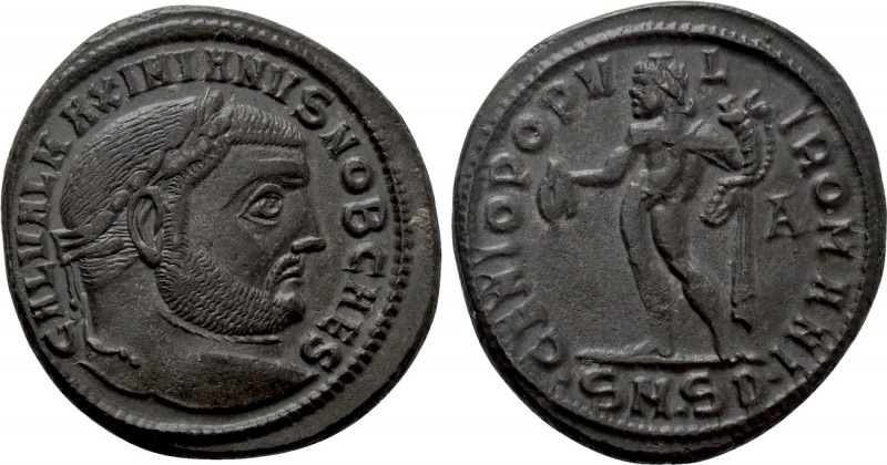 GALERIUS (Caesar, 293-305). Follis. Serdica. 

Obv: GAL VAL MAXIMIANVS NOB CAE...