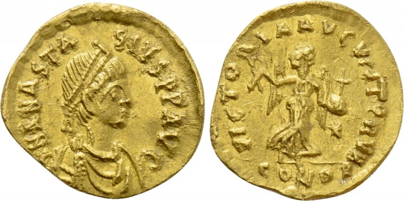 ANASTASIUS I (491-518). GOLD Tremissis. Constantinople. 

Obv: D N ANASTASIVS ...