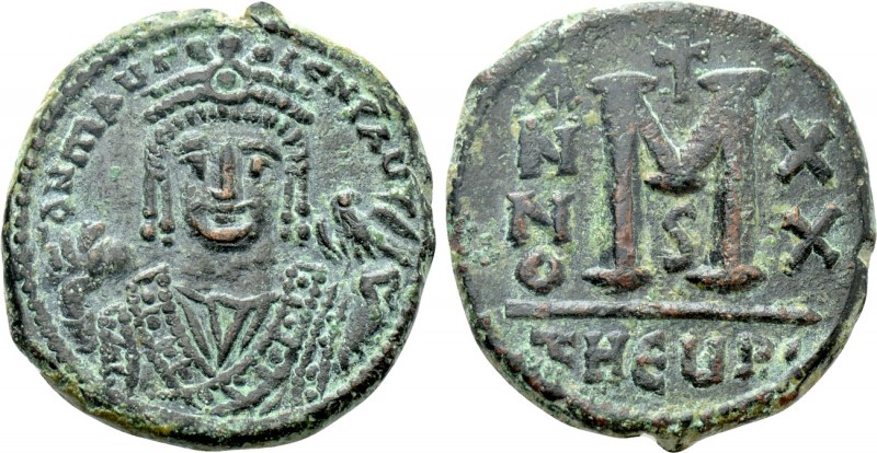 MAURICE TIBERIUS (582-602). Follis. Theoupolis (Antioch). Dated RY 20 (601/2). ...