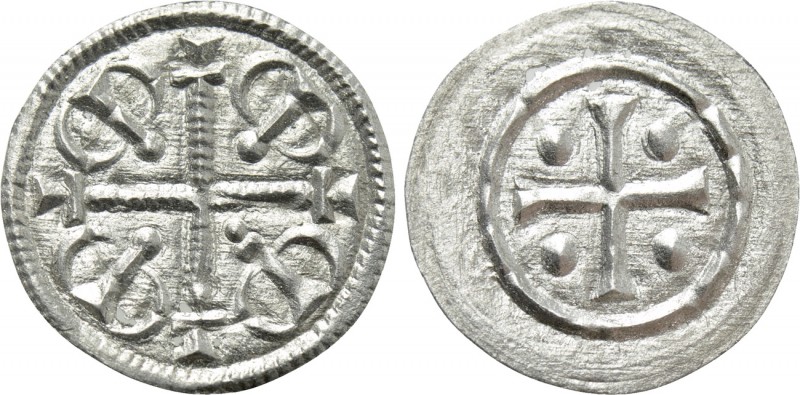 HUNGARY. Anonymous. Denar (12th century). 

Obv: Long pelleted cross, with lil...
