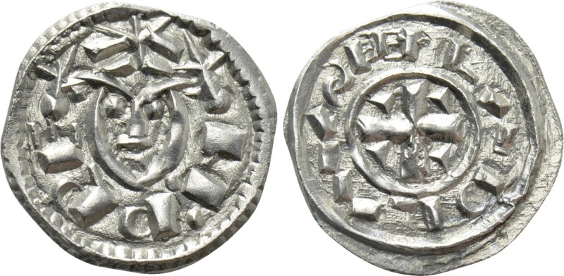 HUNGARY. Bela II (1131-1141). Denar. 

Obv: MB RE. 
Crowned facing head; lili...