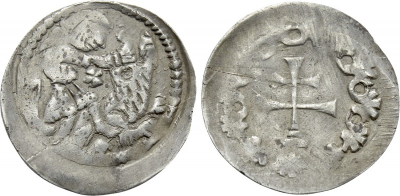 HUNGARY. András II (1205-1235). Denar. 

Obv: Man fighting with panther.
Rev:...