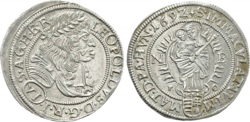 AUSTRIA. Holy Roman Empire. Leopold I (Emperor, 1658-1705). 6 Kreuzer (1692 NB-P...