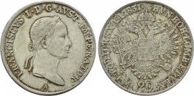 AUSTRIA. Francis I (1804-1835). 20 Kreuzer (1831). Wien (Vienna).