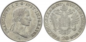AUSTRIA. Francis I (1804-1835). 20 Kreuzer (1832). Wien (Vienna).