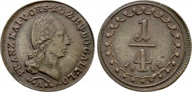 AUSTRIA. Francis I (1804-1835). 1/4 Kreuzer (1812). Wien (Vienna).