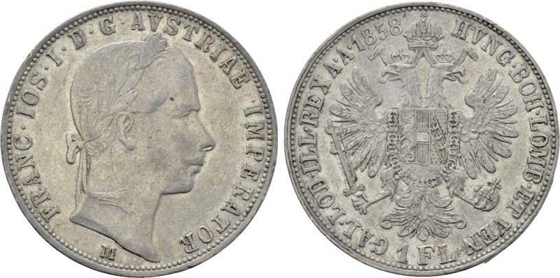 AUSTRIA. Franz Joseph I (1848-1916). 1 Gulden / 1 Florin (1859). Milano. 

Obv...