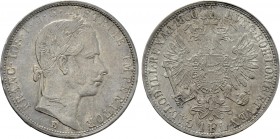 AUSTRIA. Franz Joseph I (1848-1916). 1 Gulden / 1 Florin (1860). Karlsburg.