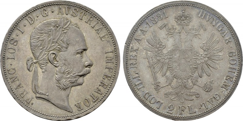 AUSTRIA. Franz Joseph I (1848-1916). 2 Gulden / 2 Florin (1881). Wien (Vienna). ...