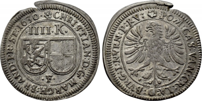 GERMANY. Brandenburg-Bayreuth. Christian (1603-1655). 4 Kreuzer (1630-F). Fürth....