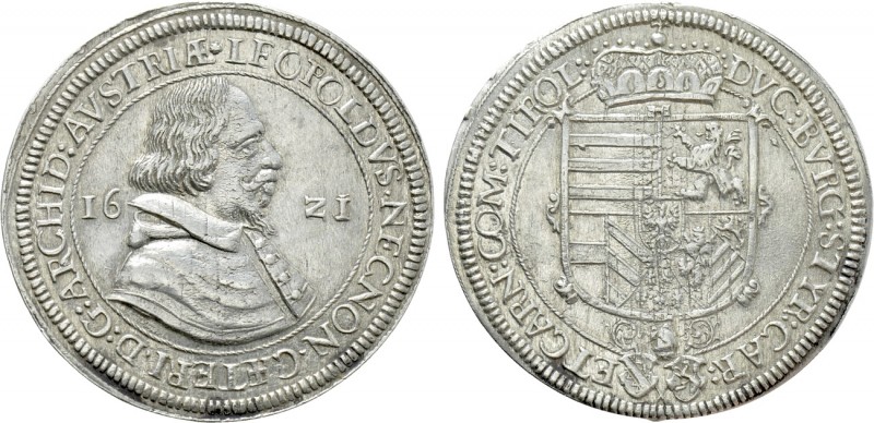 HOLY ROMAN EMPIRE. Leopold V (Archduke, 1619-1632). Reichstaler (1621). Hall. 
...