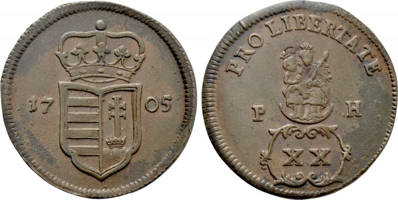 HOLY ROMAN EMPIRE. Joseph I (1705-1711). 20 Poltura (1705). 

Obv: Coat of arm...