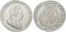 HOLY ROMAN EMPIRE. Maria Theresia (1740-1780). 6 Lira (1780). Milan.