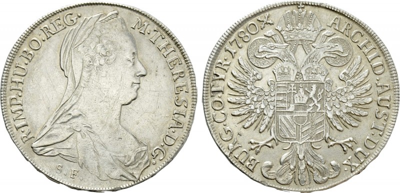 HOLY ROMAN EMPIRE. Maria Theresia (1740-1780). Reichstaler (1780-SF). Günzburg r...