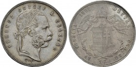 HUNGARY. Franz Joseph I (1848-1916). 1 Forint (1868-GY.F.). Karlsburg.