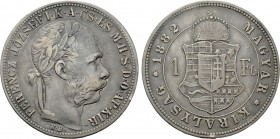 HUNGARY. Franz Joseph I (1848-1916). 1 Forint (1882). Kremnitz.