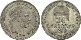 HUNGARY. Franz Joseph I (1848-1916). 20 Krajczar (1869). Kremnitz.