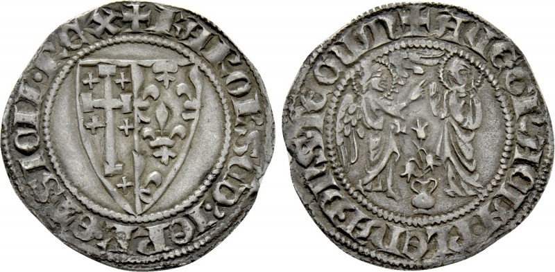 ITALY. Naples. Charles II of Anjou (1285-1309). AR Saluto d’argento. 

Obv: + ...