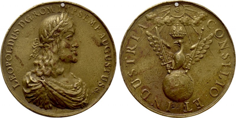 HUNGARY. Leopold I (1657-1705). Ae Cast Medal. 

Obv: LEOPOLDUS D G ROM IMP SE...