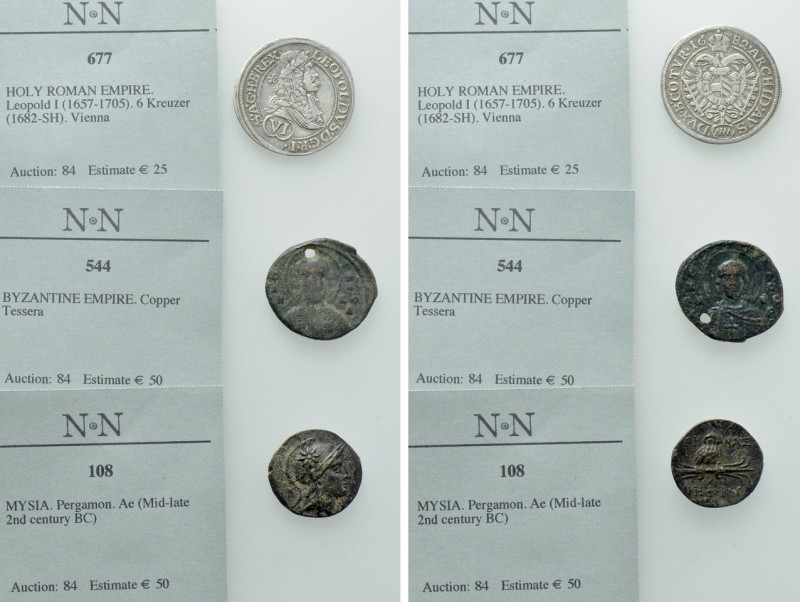 3 Coins; Pergamon, Austria etc. 

Obv: .
Rev: .

. 

Condition: See pictu...