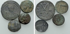 4 Greek and Byzantine Coins; Carthage, Justinian etc.