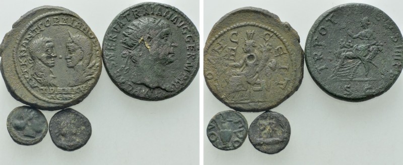 4 Ancient Coins; Trajan, Prokonnesos etc. 

Obv: .
Rev: .

. 

Condition:...