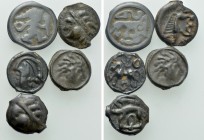 5 Celtic Potin Coins; Remi, Sequani etc.