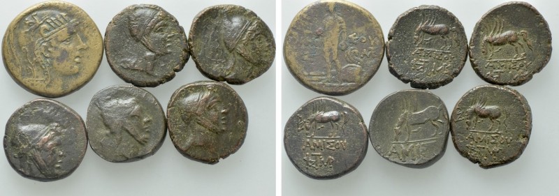 6 Greek Coins of Amisos. 

Obv: .
Rev: .

. 

Condition: See picture.

...