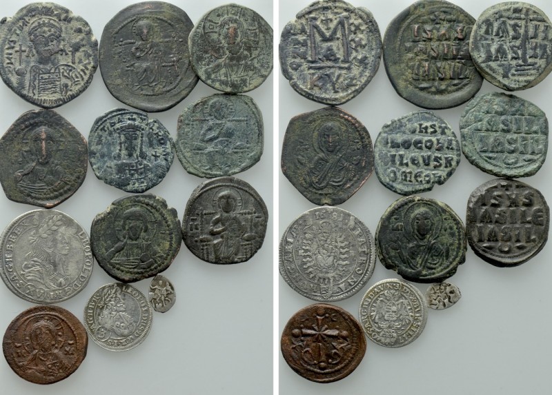 12 Byzantine, Medieval and Modern Coins. 

Obv: .
Rev: .

. 

Condition: ...