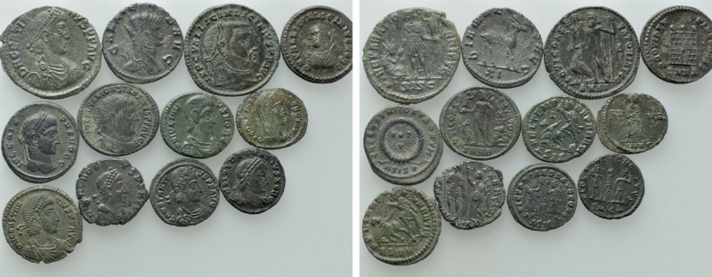 12 Late Roman Coins. 

Obv: .
Rev: .

. 

Condition: See picture.

Weig...