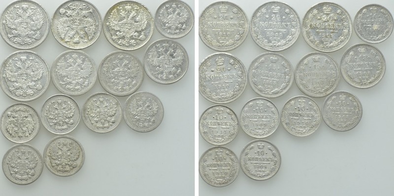 14 Coins of Russia. 

Obv: .
Rev: .

. 

Condition: See picture.

Weigh...