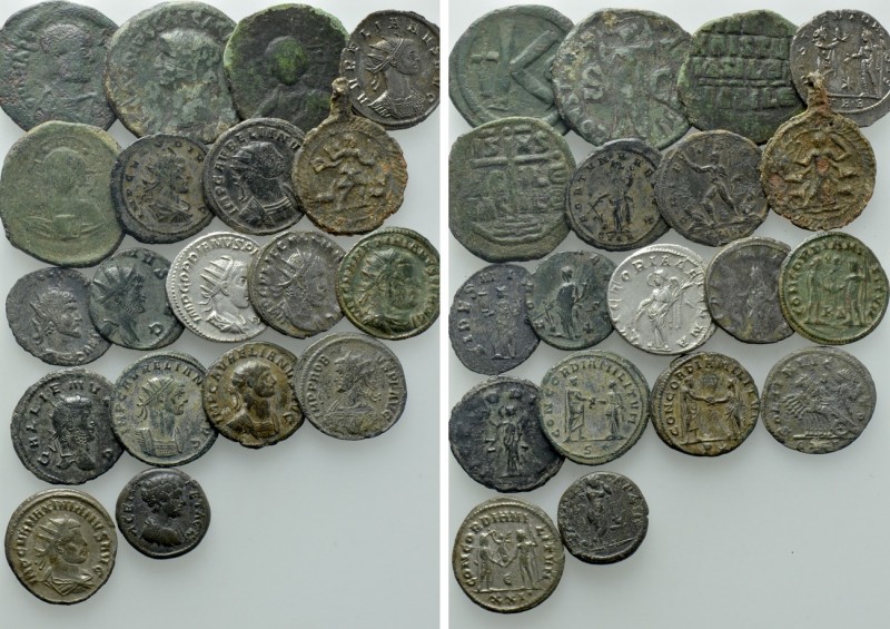 19 Roman And Byzantine Coins; Gallienus, Aurelianus etc. 

Obv: .
Rev: .

....