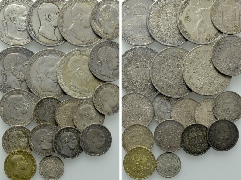 19 Coins of Franz Joseph I of Austria and Hungary. 

Obv: .
Rev: .

. 

C...