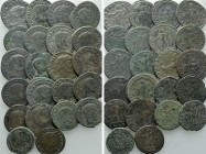 22 Late Roman Coins; Some Tooled.