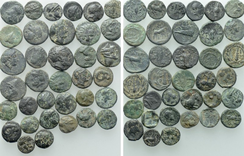 35 Greek Coins. 

Obv: .
Rev: .

. 

Condition: See picture.

Weight: g...