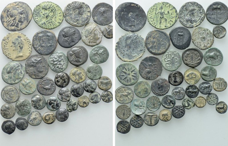 37 Greek and Roman Coins. 

Obv: .
Rev: .

. 

Condition: See picture.
...